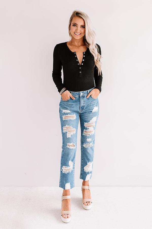 The Leslie High Waist Distressed Relaxed Skinny Product Image