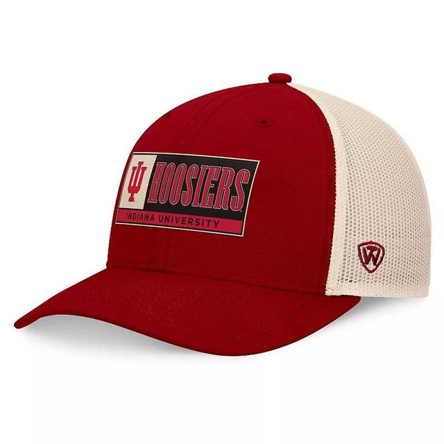 Mens Top of the World Crimson/Natural Indiana Hoosiers Bennett TruckerAdjustable Hat Product Image