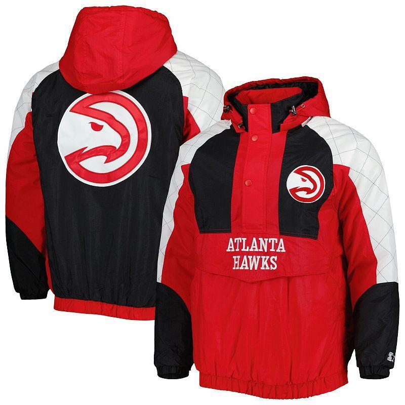 Mens Starter Atlanta Hawks Body Check Raglan Hoodie Half-Zip Jacket Product Image