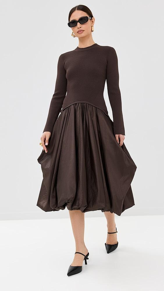 SIMKHAI Kenlie Mock Neck Midi Dress | Shopbop Product Image