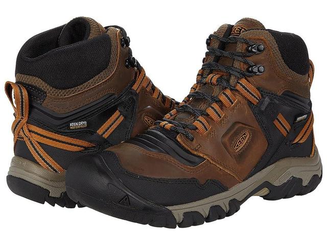 KEEN Ridge Flex Mid WP (Bison/Golden ) Men's Shoes Product Image