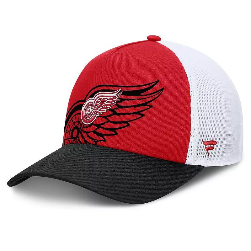 Mens Fanatics /Black Detroit Wings Authentic Pro A-Frame Rink Adjustable Hat Product Image