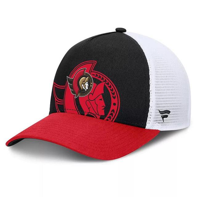 Mens Fanatics Black/Red Ottawa Senators Authentic Pro A-Frame Rink Adjustable Hat Product Image