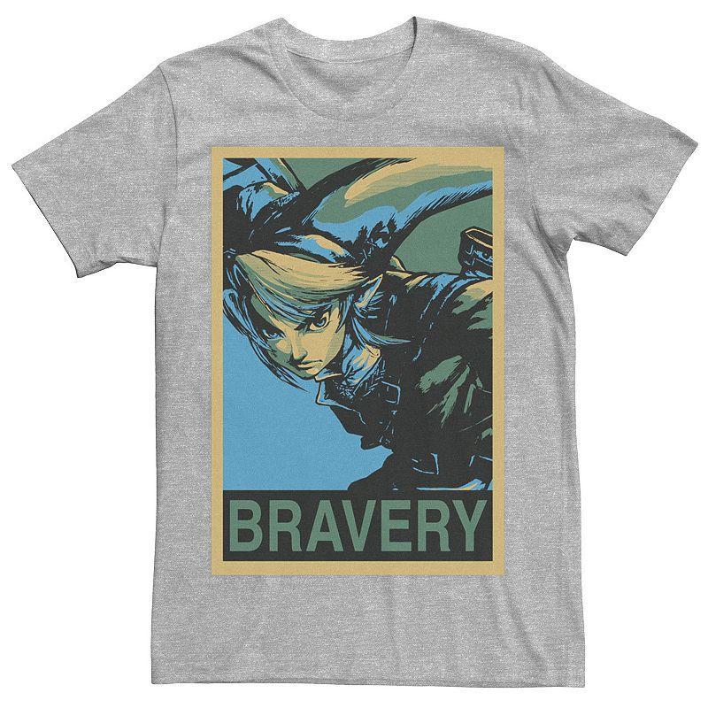 Mens Zelda Link Bravery Poster Tee Athletic Grey Product Image