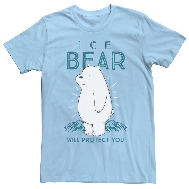 Mens We Bare Bears Ice Bear Will Protect You Portrait Tee Product Image