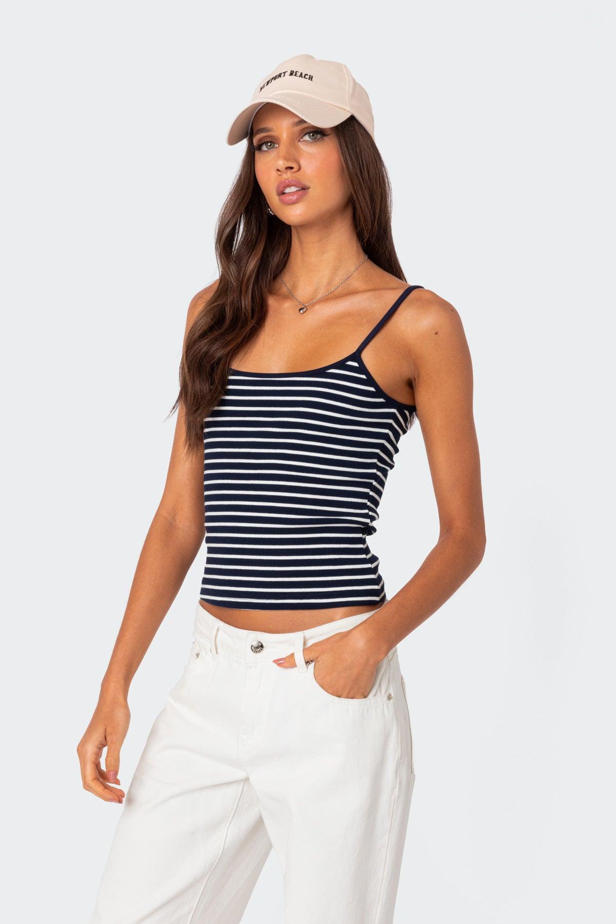 Gretta Striped Ribbed Tank Top Product Image