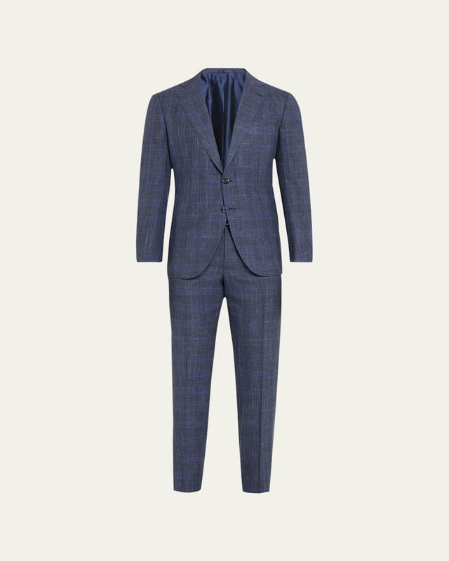 Mens Wool-Blend Plaid Suit Product Image