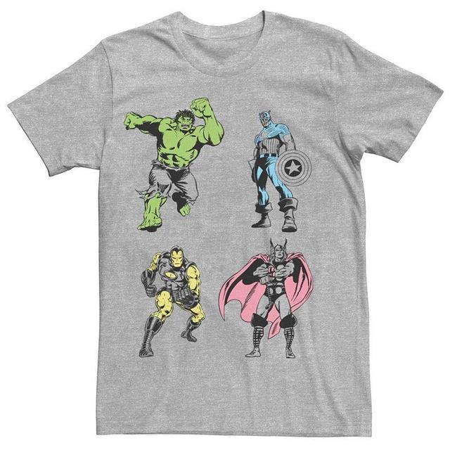 Mens Marvel Avengers Color Pop Group Shot Tee Athletic Grey Product Image