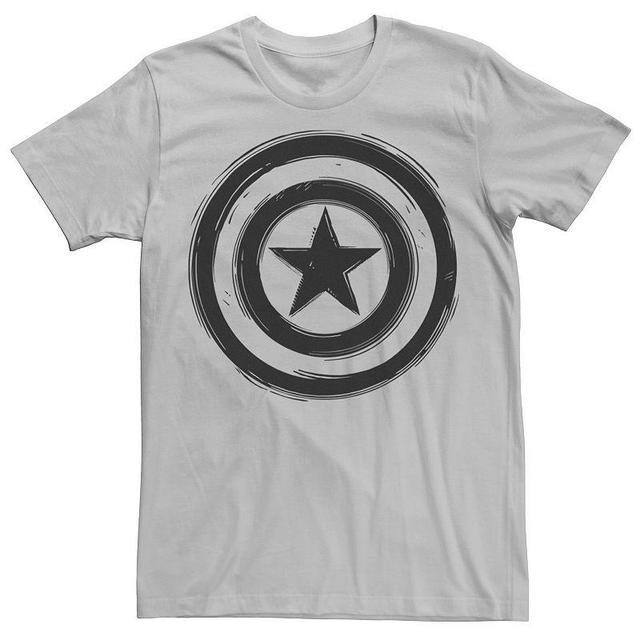 Mens Marvel Captain America Woodcut Shield Tee Product Image