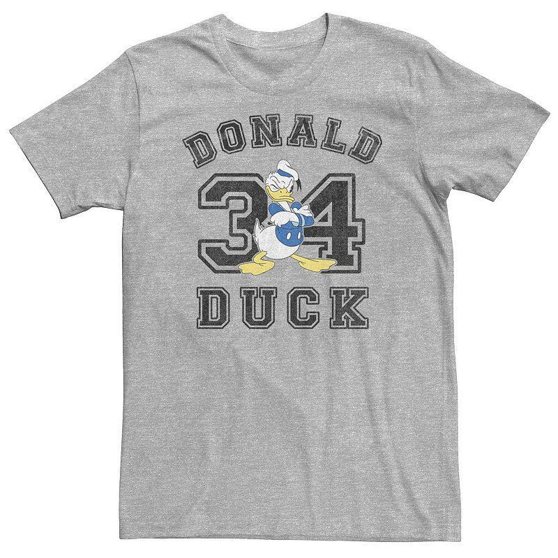 Big & Tall Disney Donald Duck Varsity Text #34 Portrait Tee, Mens Athletic Grey Product Image