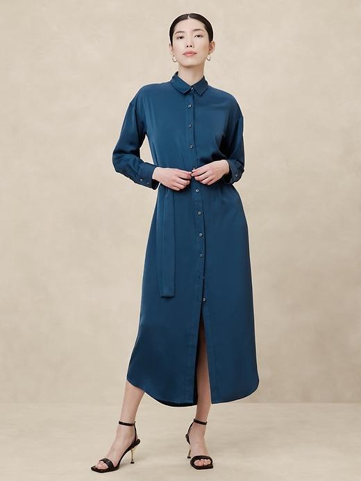 Tie-Waist Maxi Shirtdress Product Image