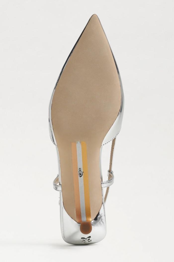 Toni Slingback Kitten Heel - Soft Silver Metallic Product Image