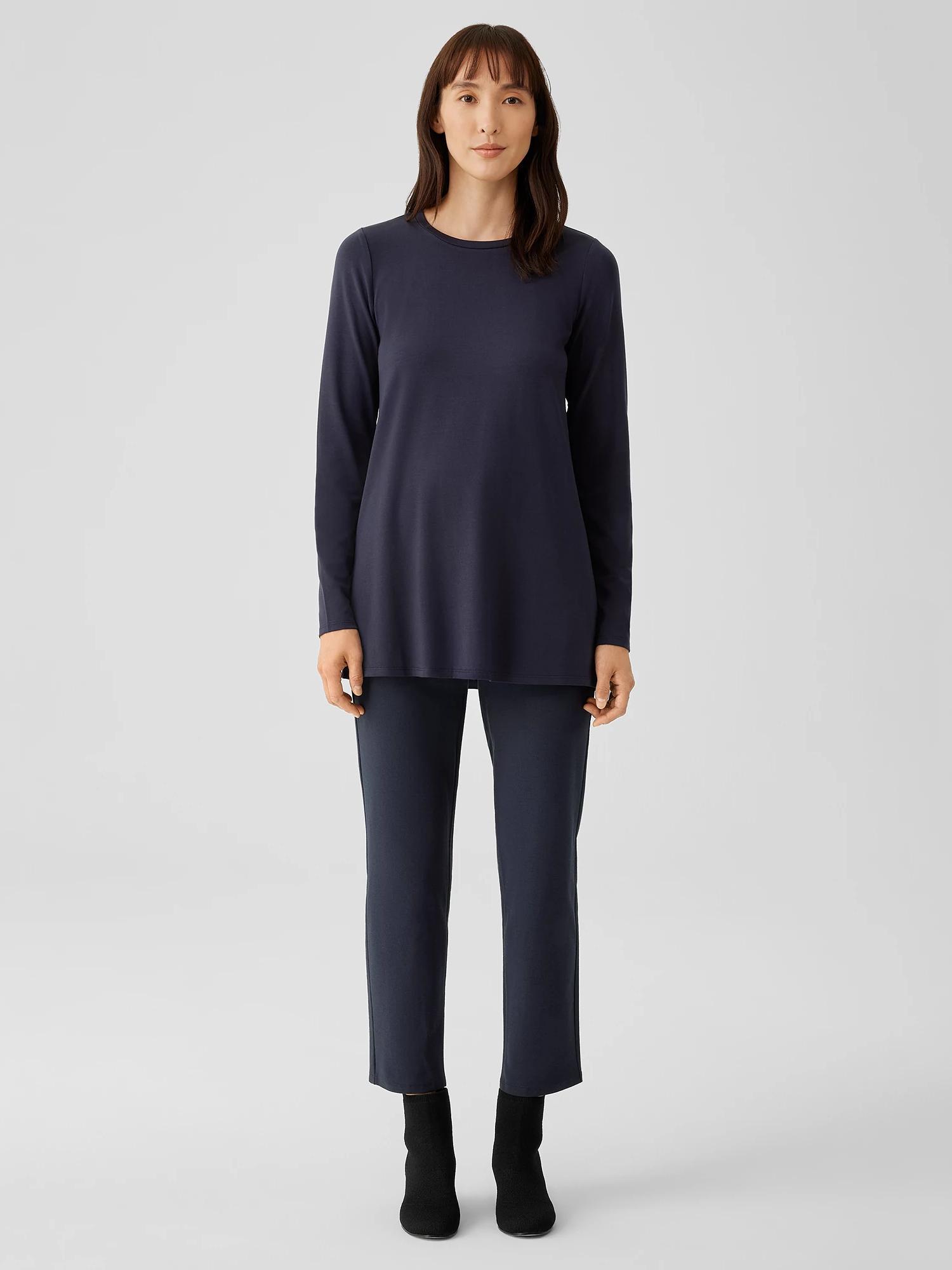 EILEEN FISHER Washable Stretch Crepe Slim Pantfemale Product Image