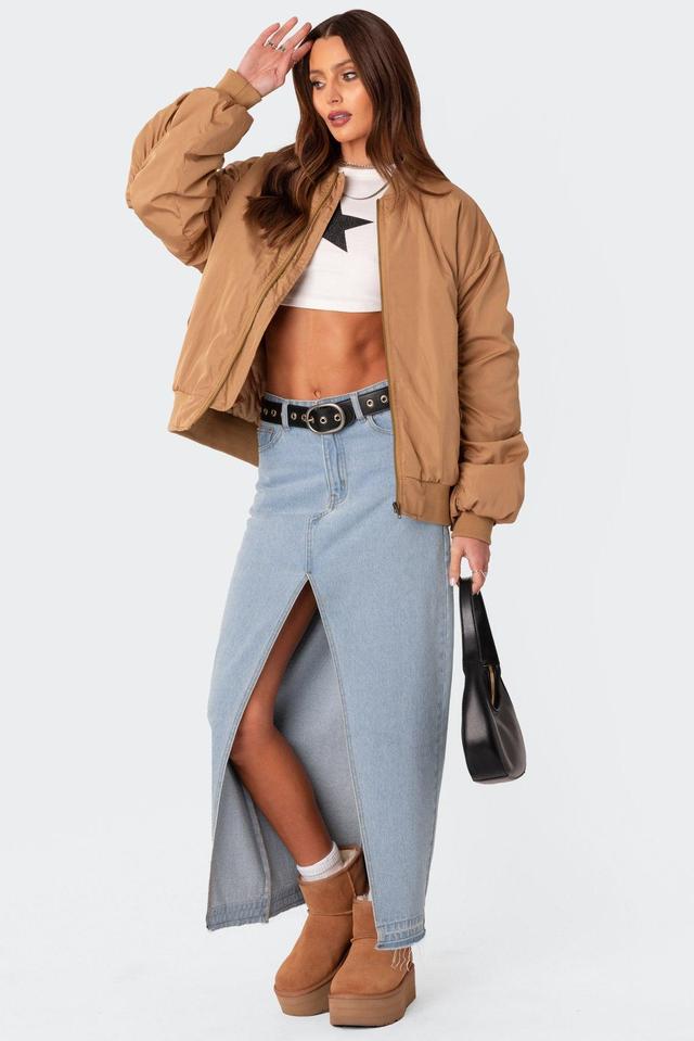 Cala Ruched Oversized Bomber Jacket Product Image