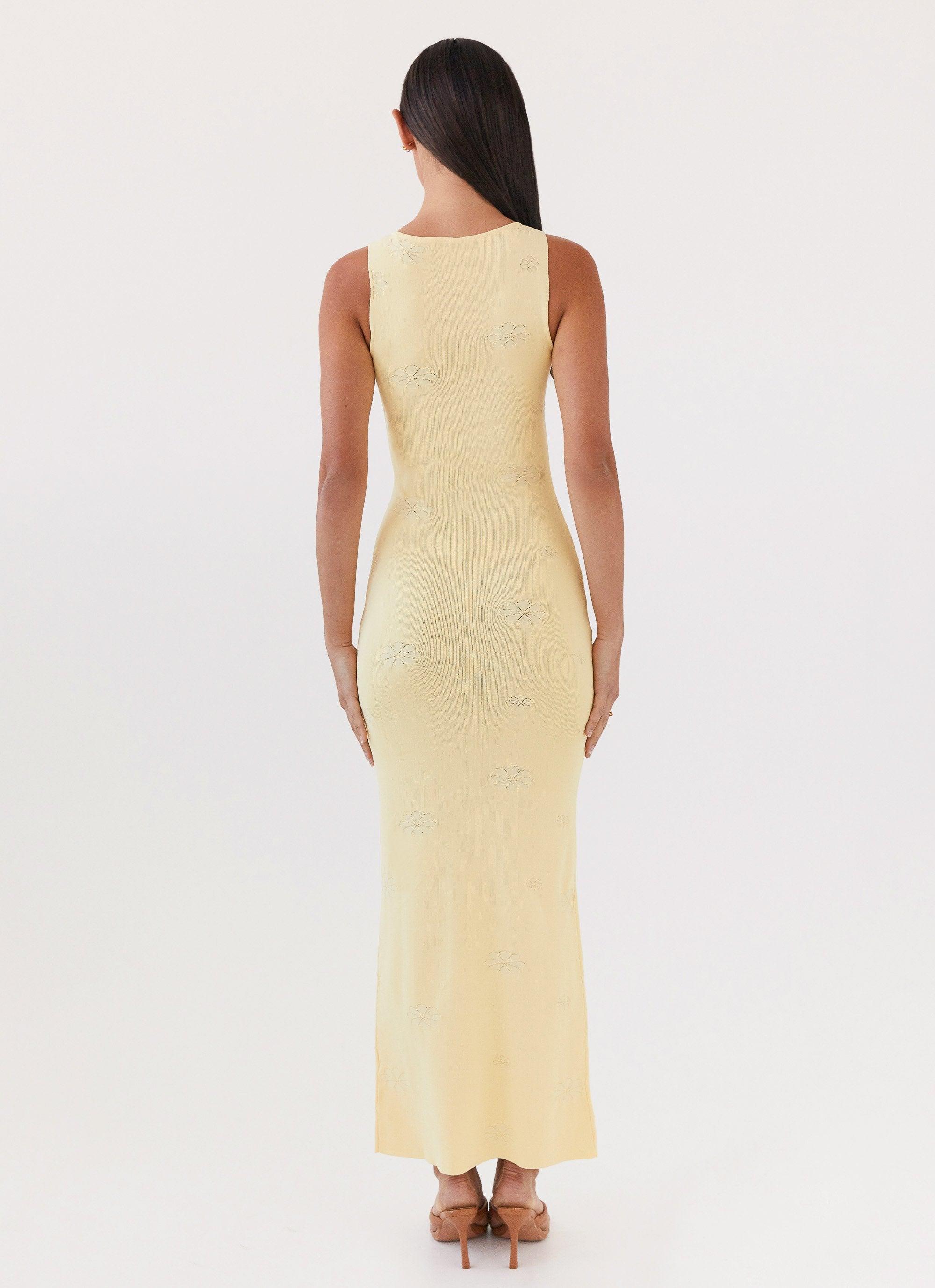 Holly Knit Maxi Dress - Yellow Product Image