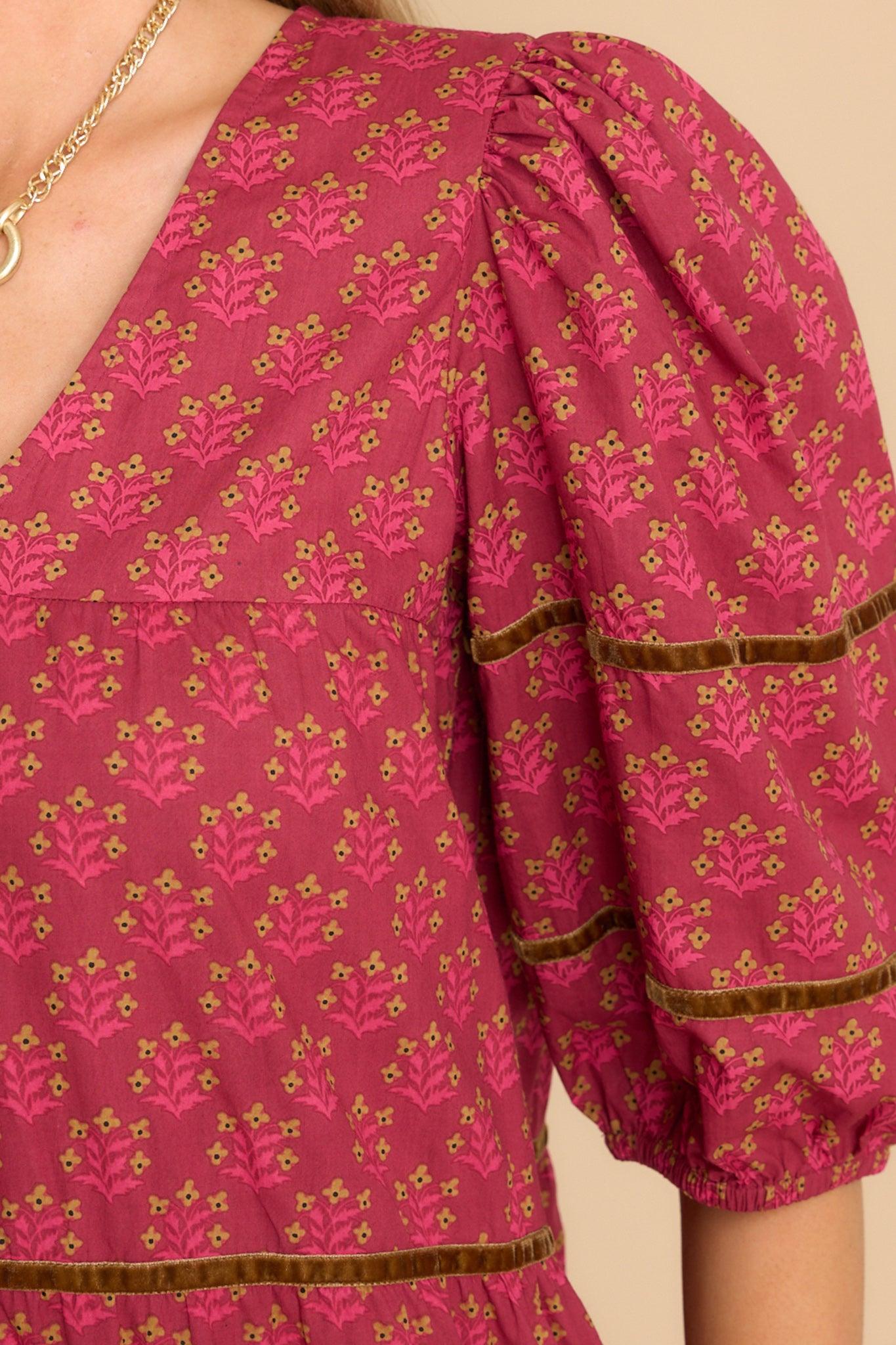 Georgia Indian Bloom Midi Dress Red Product Image