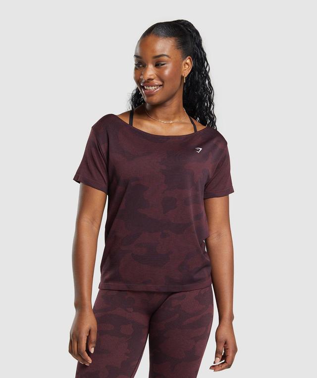 Gymshark Adapt Camo Seamless T-Shirt - Plum Brown/Burgundy Brown Female Product Image