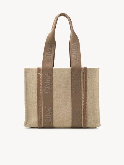 Woody tote bag in linen Product Image