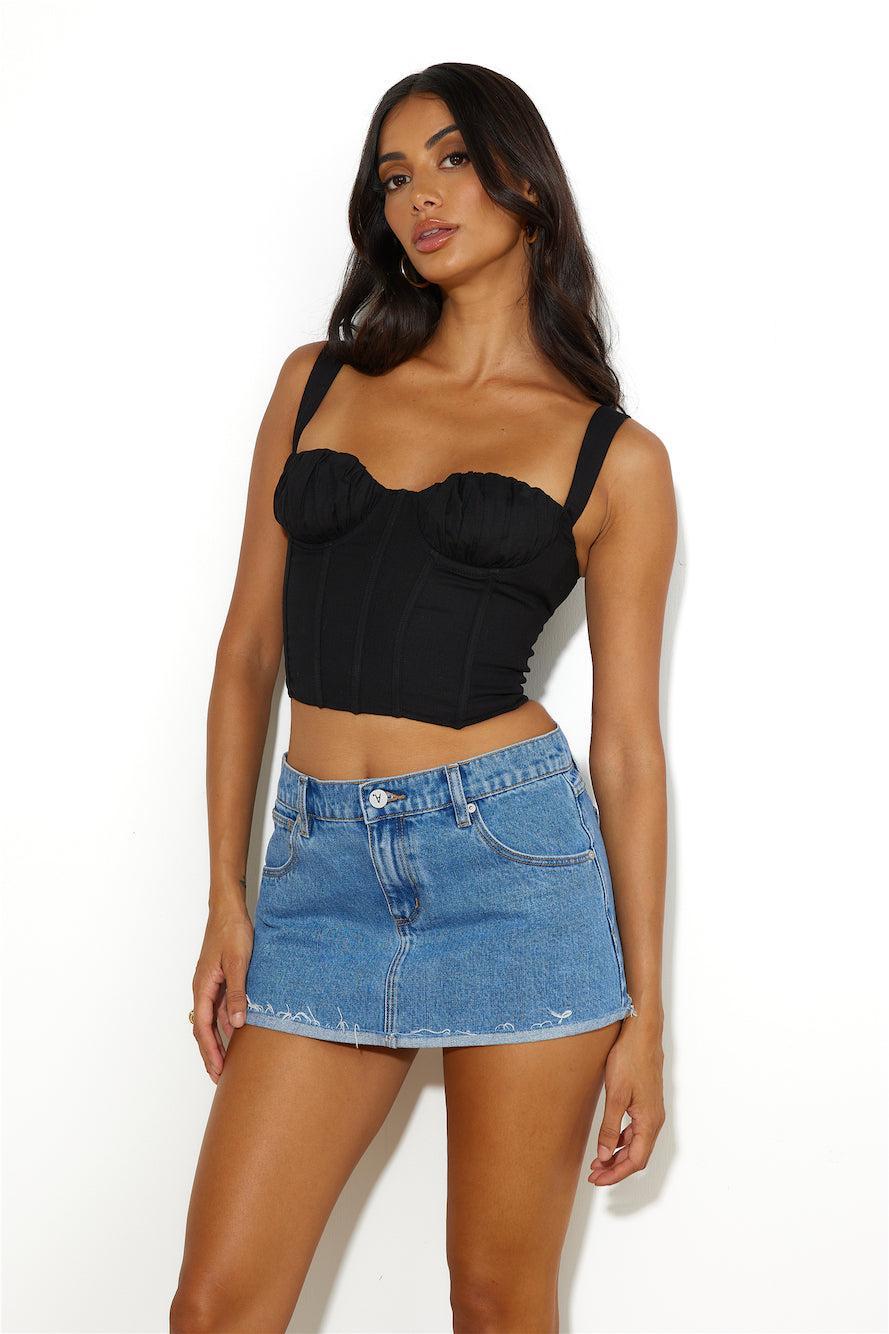 Super Stylish Crop Top Black Product Image