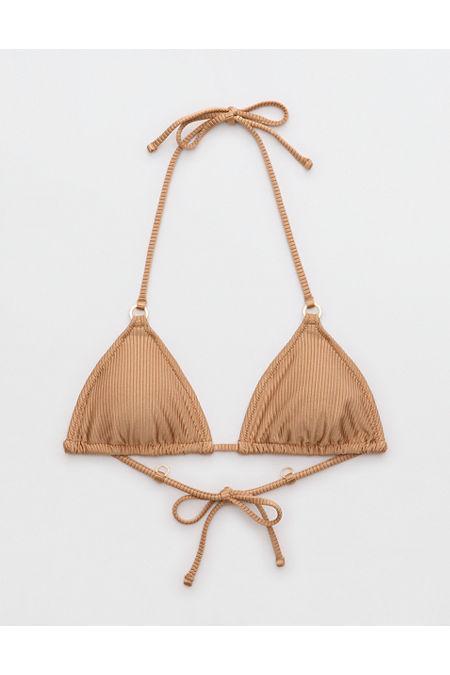 Aerie Shine Rib String Triangle Bikini Top Women's Product Image