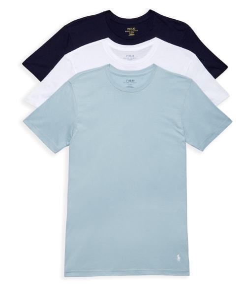 Slim Fit Cotton Wicking T-shirt 3-pack In Navy,blue,grey Product Image