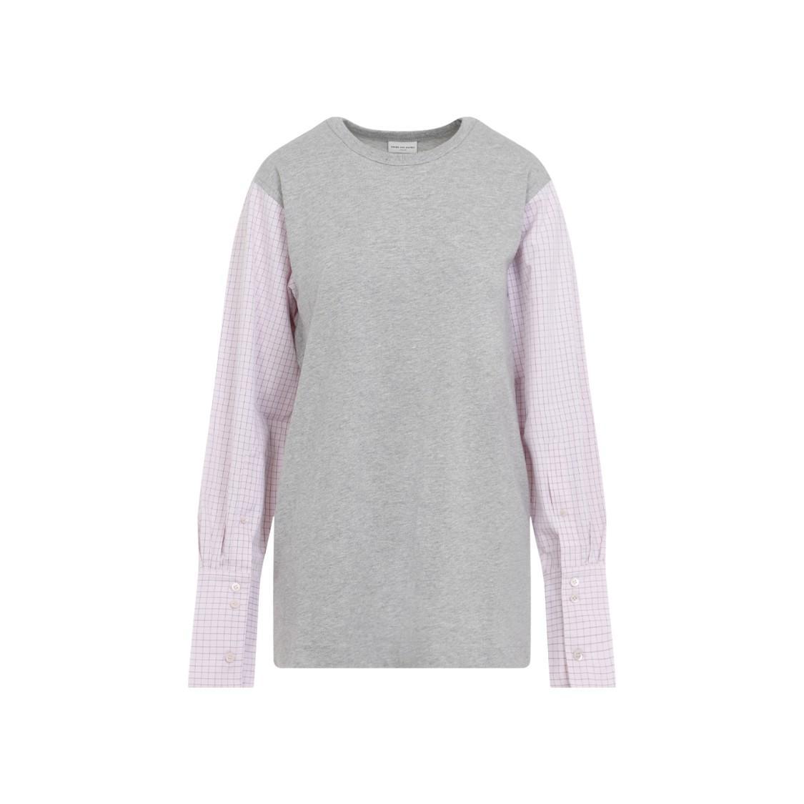 DRIES VAN NOTEN T-shirt With Contrasting Sleeves In Grey Product Image