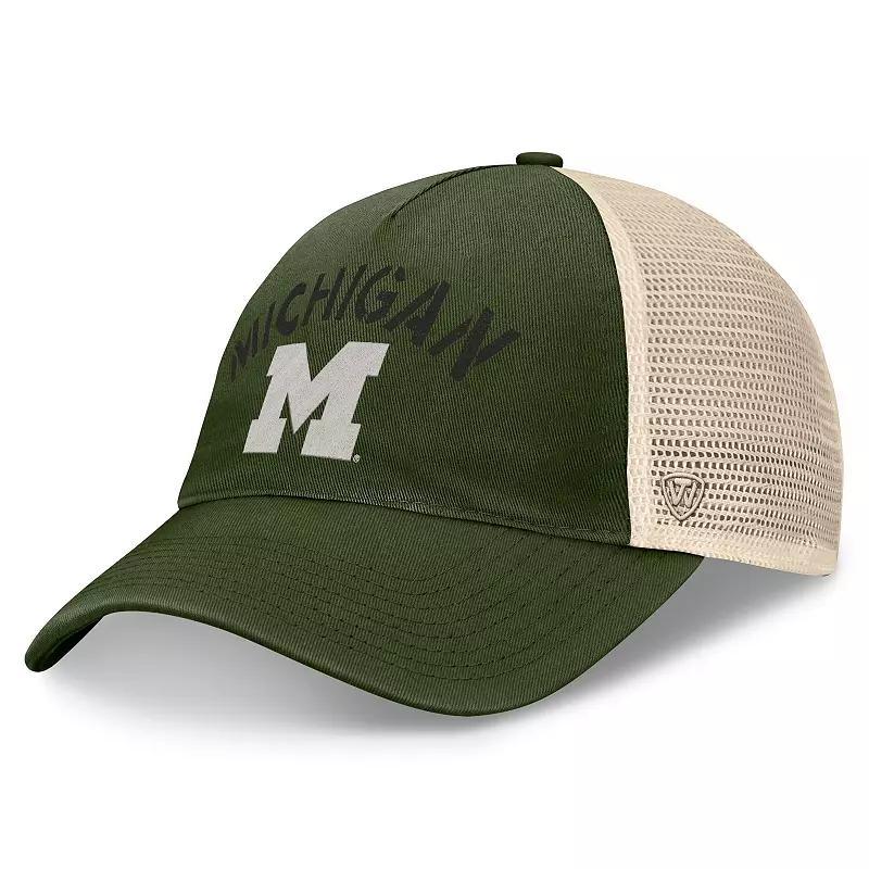 Mens Top of the World Hunter Green Michigan Wolverines OHT Military Appreciation Glory Trucker Adjustable Hat Product Image