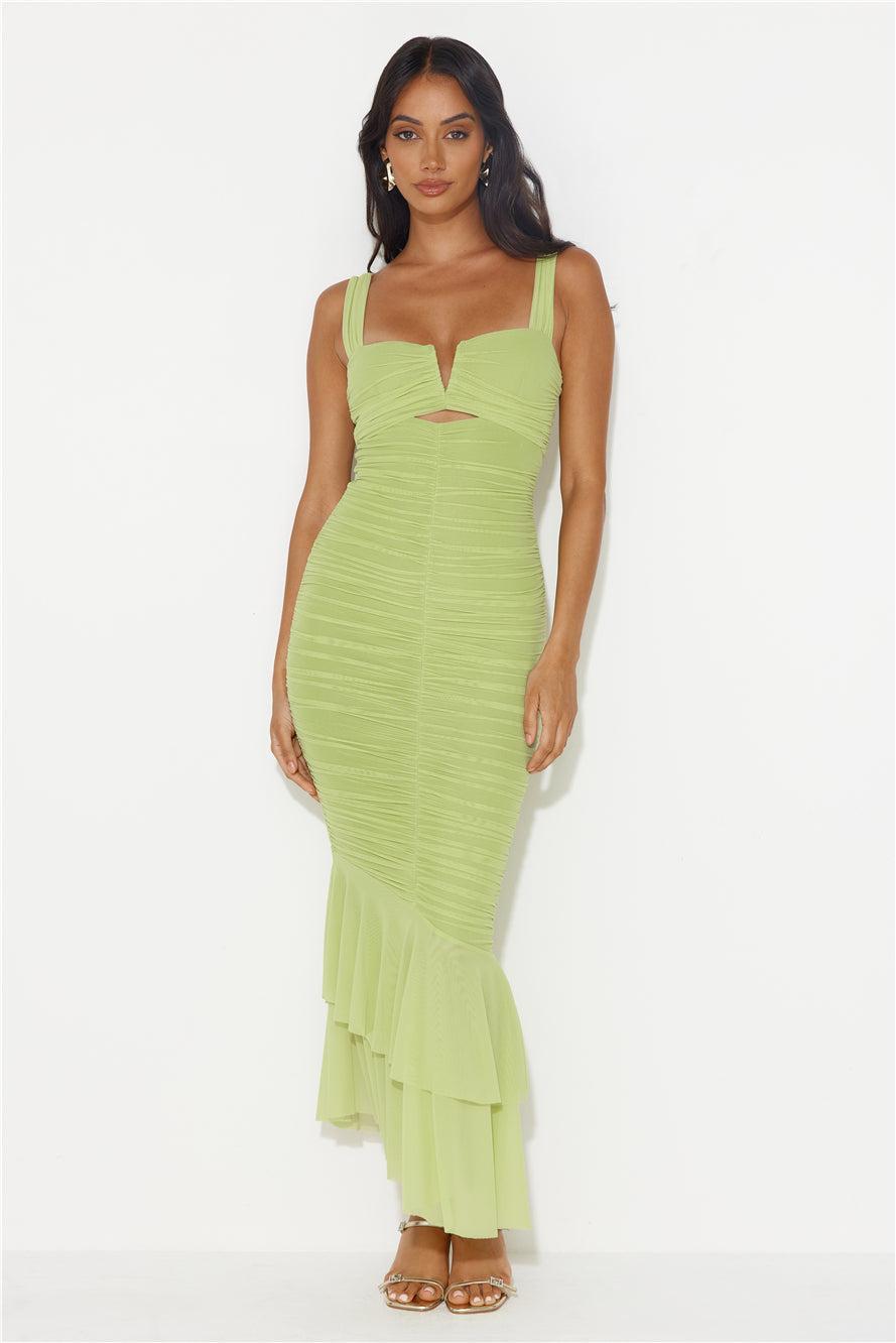 Party Pal Maxi Dress Lime Product Image