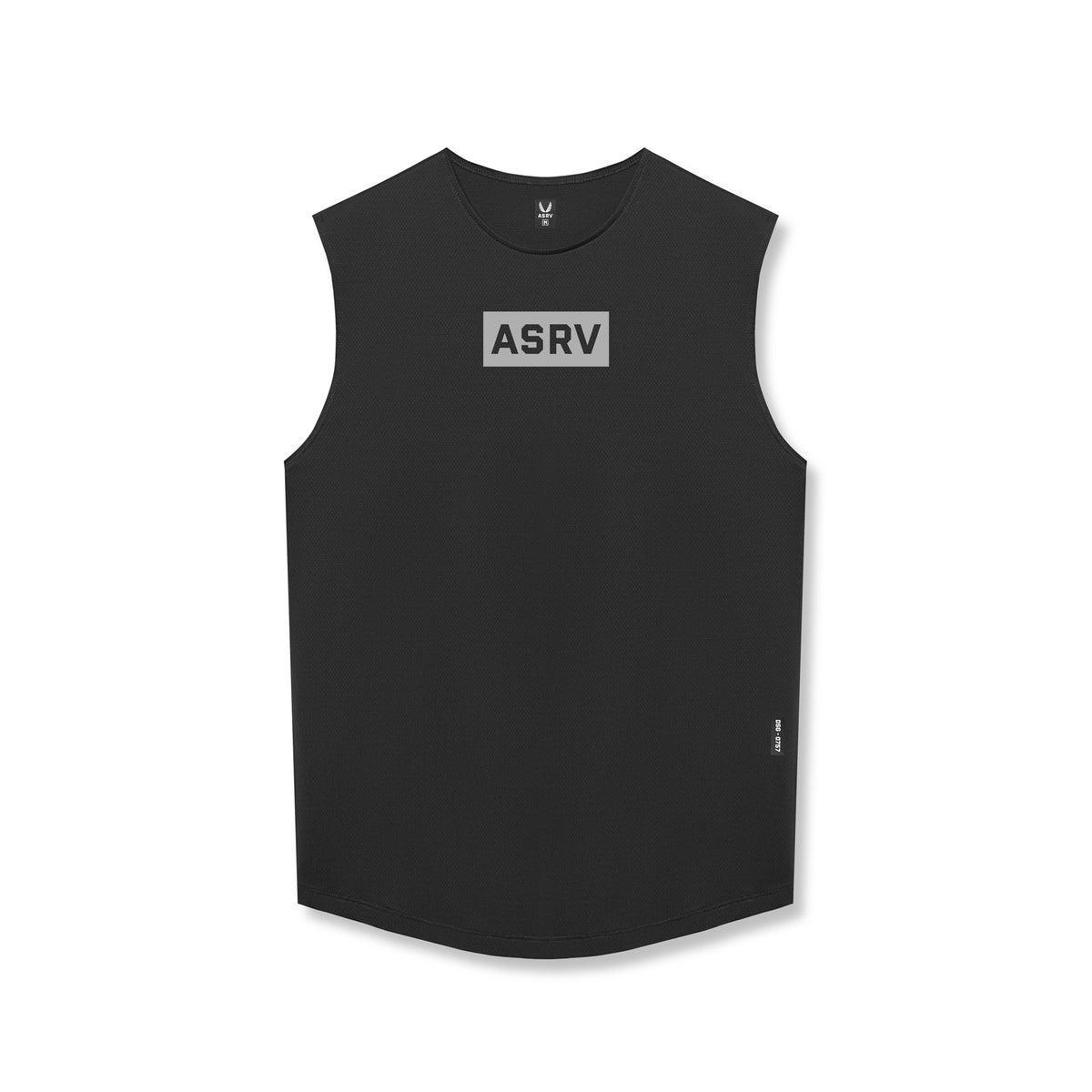 0757. AeroSilver® Cutoff Tank - Black "Box Logo" Product Image