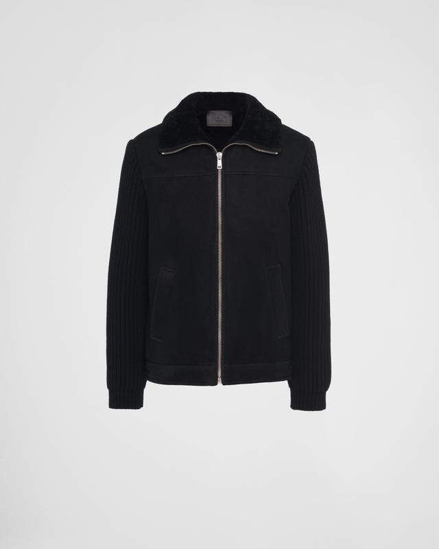 Shearling and knit jacket Product Image