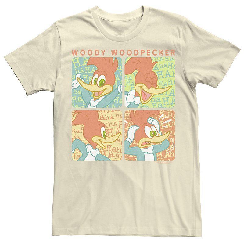 Mens Woody Woodpecker Laughing Portrait Panels Graphic Tee Product Image