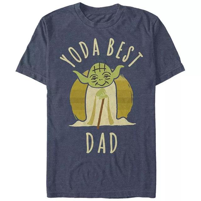 Big & Tall Star Wars Yoda Best Dad Cartoon Yoda Tee, Mens Blue Product Image