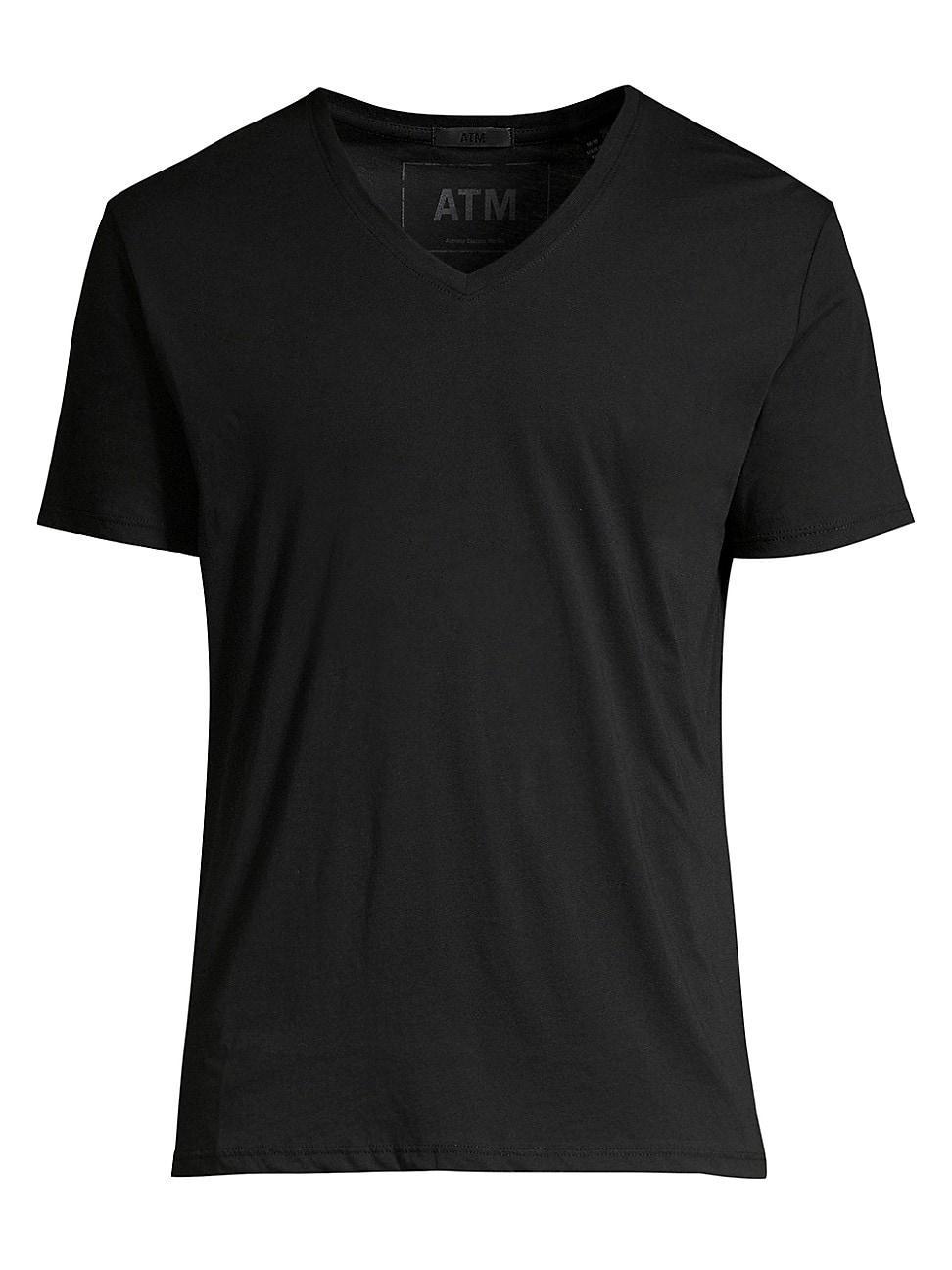 Mens Slim Fit V-Neck Cotton T-Shirt Product Image