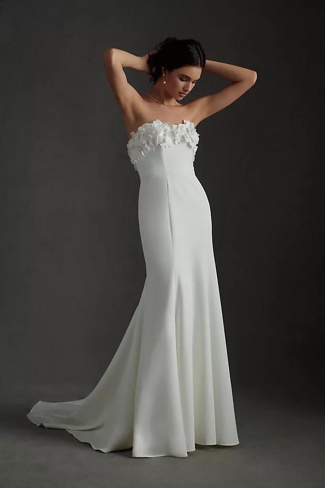 Jenny by Jenny Yoo Willow Strapless Floral-Detail Convertible Sheath Wedding Gown Product Image