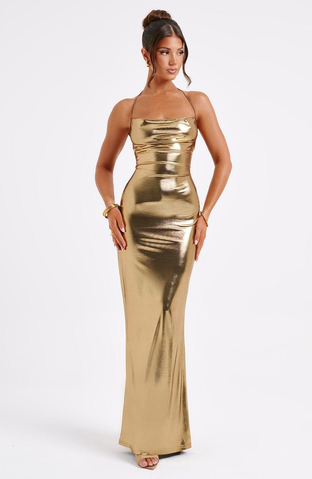 Talisa Maxi Dress - Gold Product Image