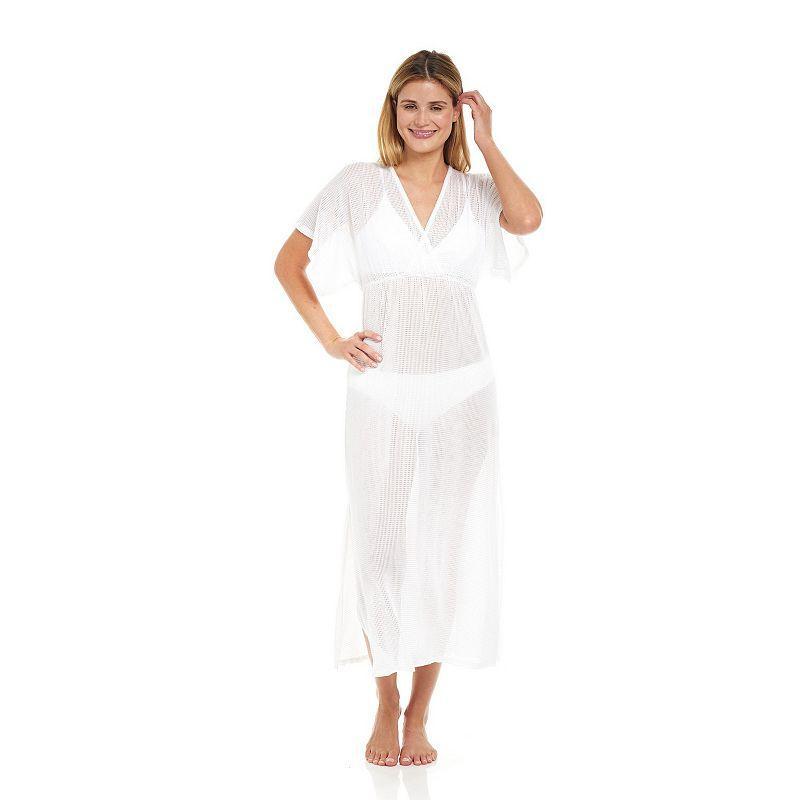 Womens Jordan Taylor Grid Textured Maxi Dress Swim Cover-Up Product Image