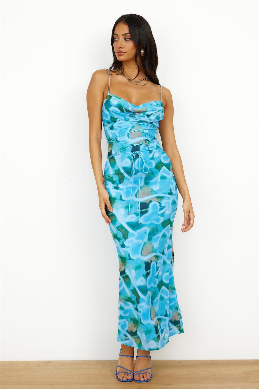 Vivid Colors Maxi Dress Blue Crush Product Image