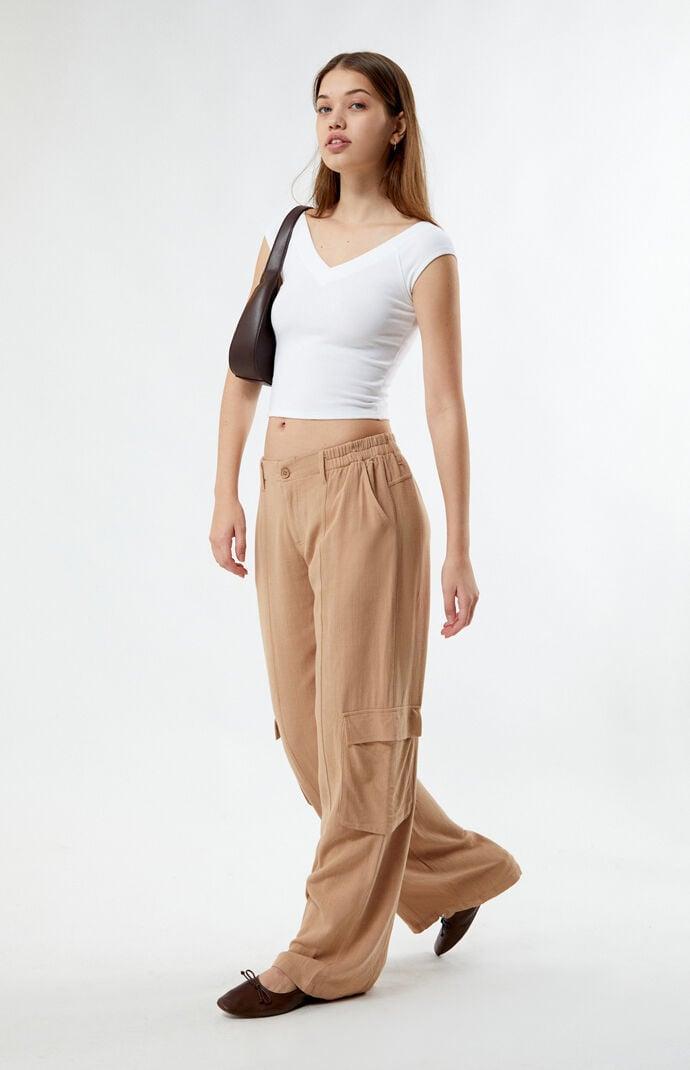 Women's Linen Cargo Pants Product Image