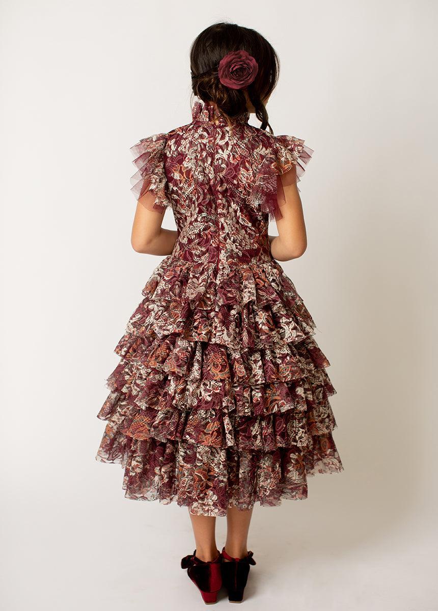 Anouk Petticoat Dress in Currant Floral Product Image