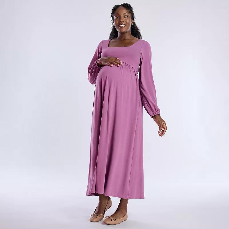 Maternity Motherhood Empire Waist Maxi Dress, Womens Purple Nectar Product Image