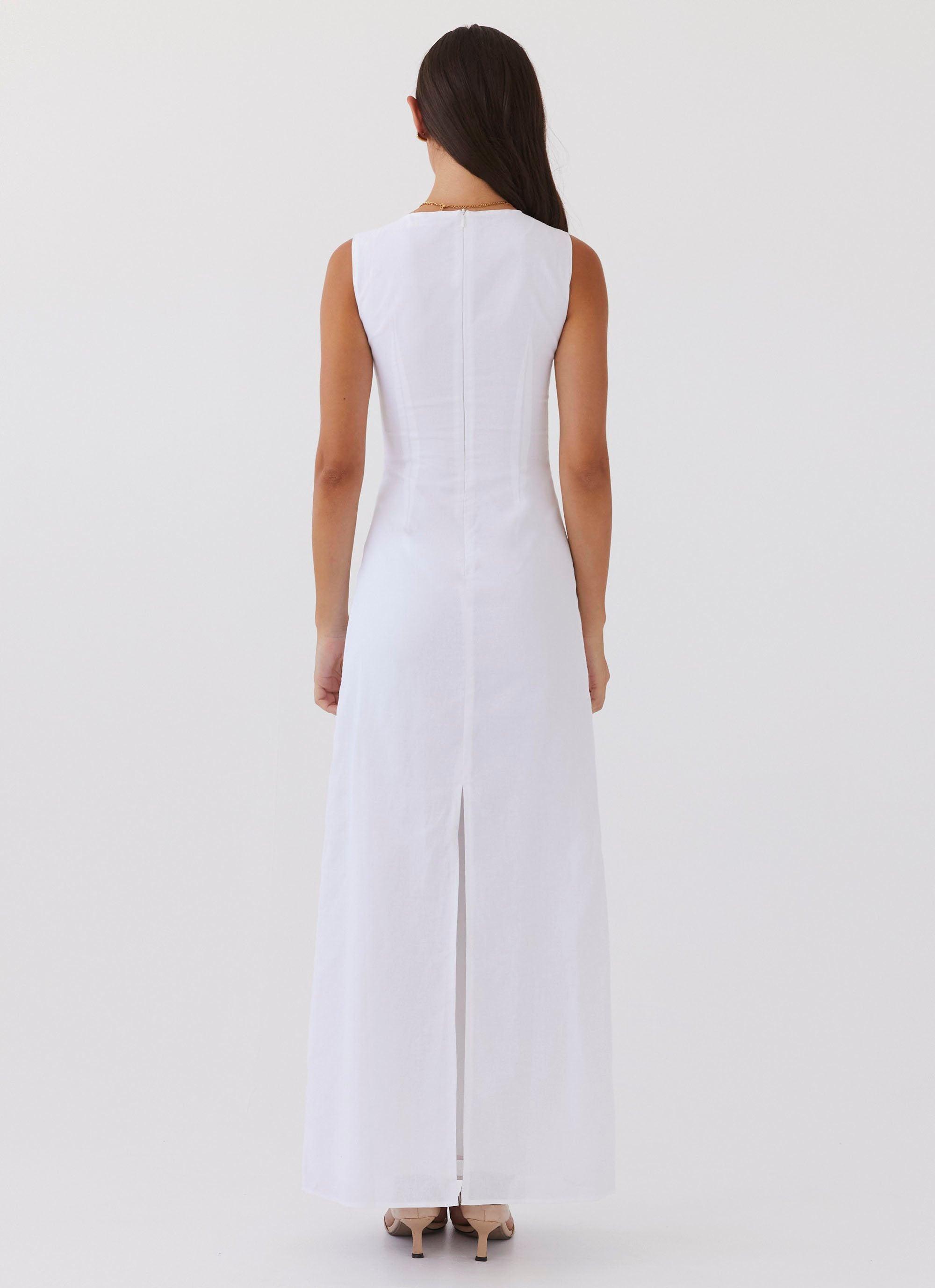 Eloise High Neck Maxi Dress - White Product Image