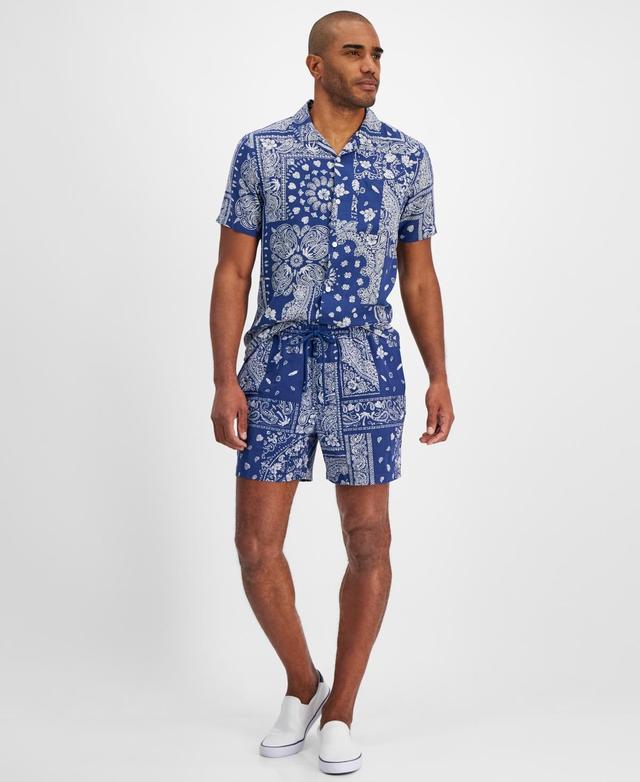 Sun + Stone Mens Klaus Short Sleeve Button-Front Printed Shirt, Created for Macys Product Image