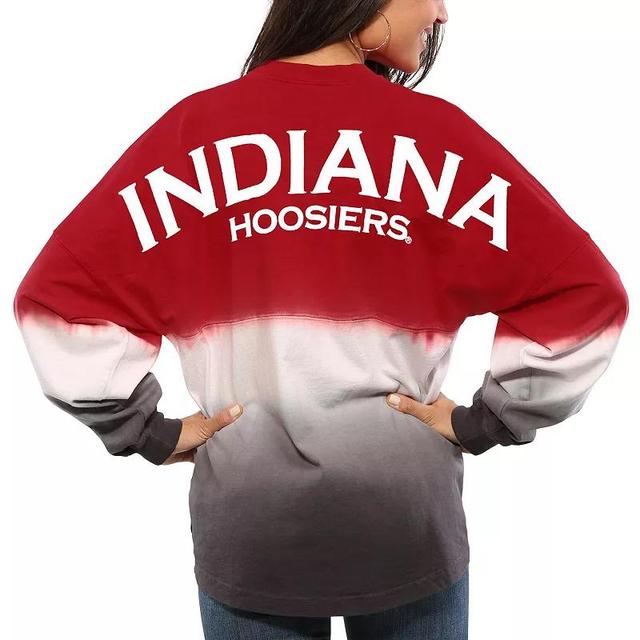 Womens Crimson Indiana Hoosiers Ombre Long Sleeve Dip-Dyed Product Image