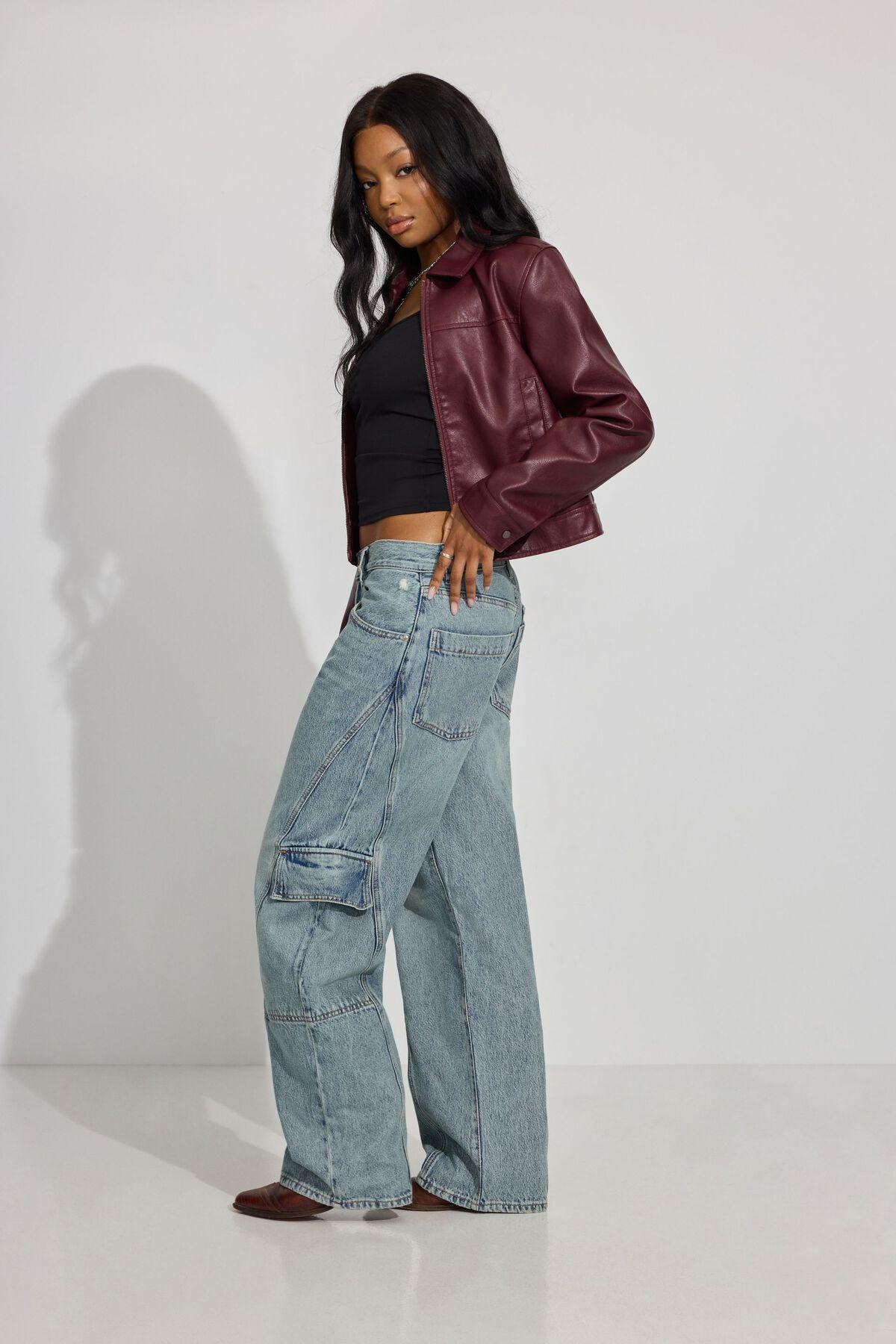 Low Rise Baggy Cargo Jeans Product Image