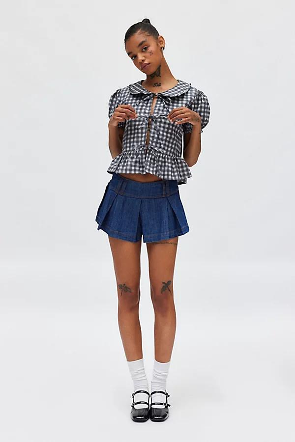 Motel Talora Tie-Front Peplum Blouse Womens at Urban Outfitters Product Image