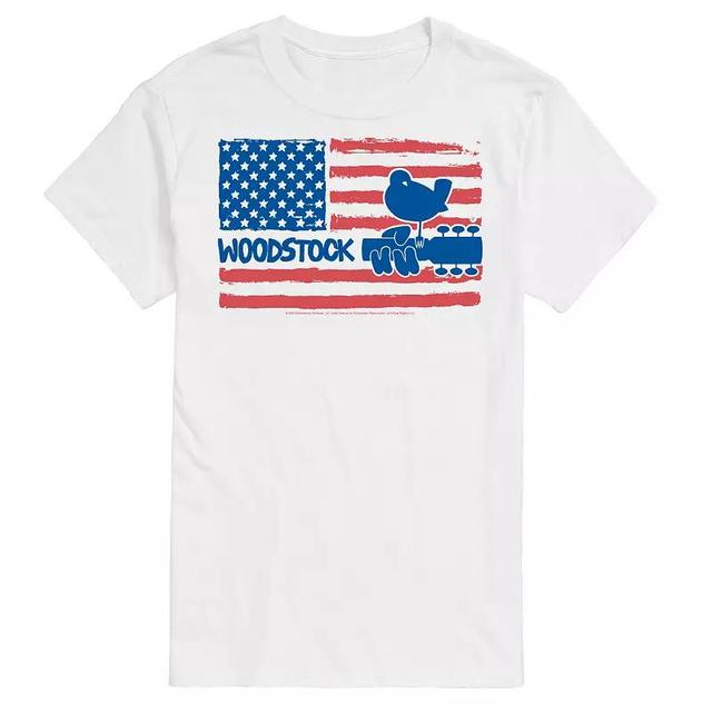 Big & Tall Woodstock American Flag Graphic Tee, Mens Product Image