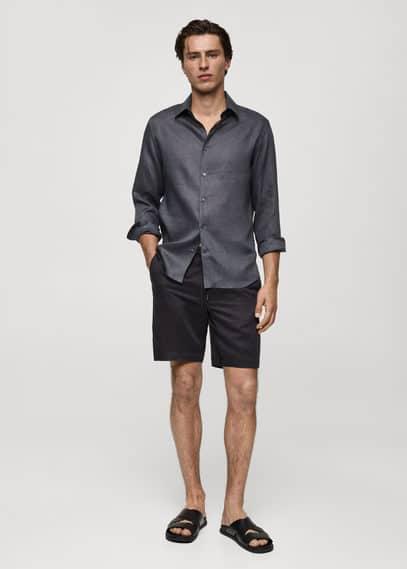 Mango Mens Linen 7.48 Cord Shorts Product Image