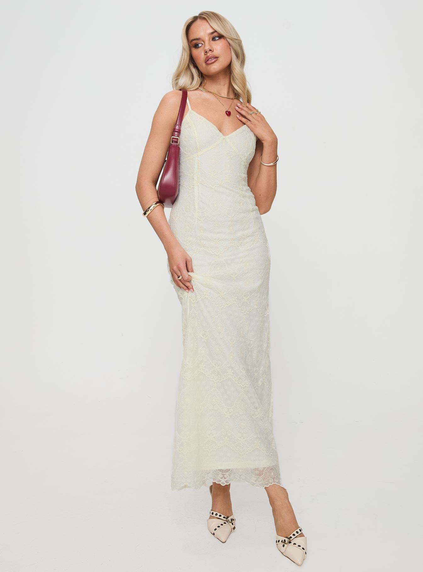 Euphemia Maxi Dress Cream Product Image