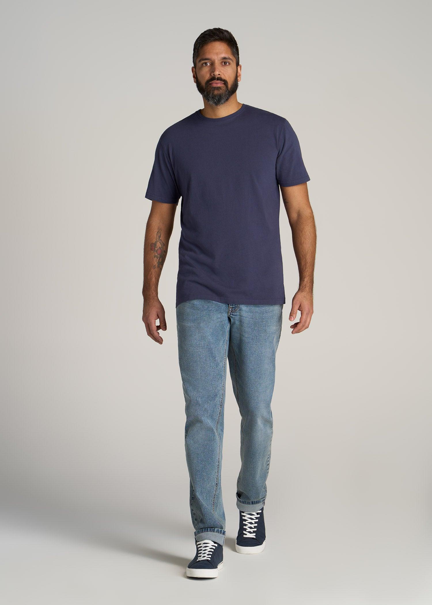 LJ&S Men's Tall REGULAR-FIT Crew Neck Tee in Weathered Navy Male Product Image