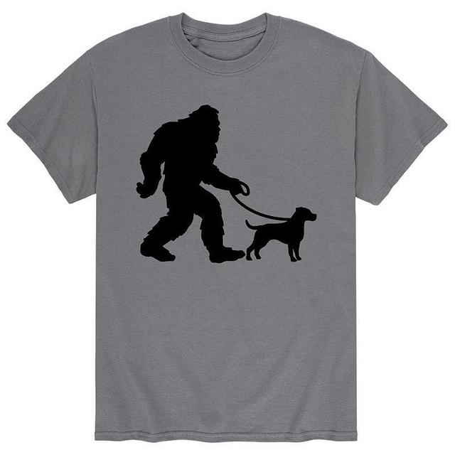 Mens Sasquatch Walking Dog Tee Grey Product Image